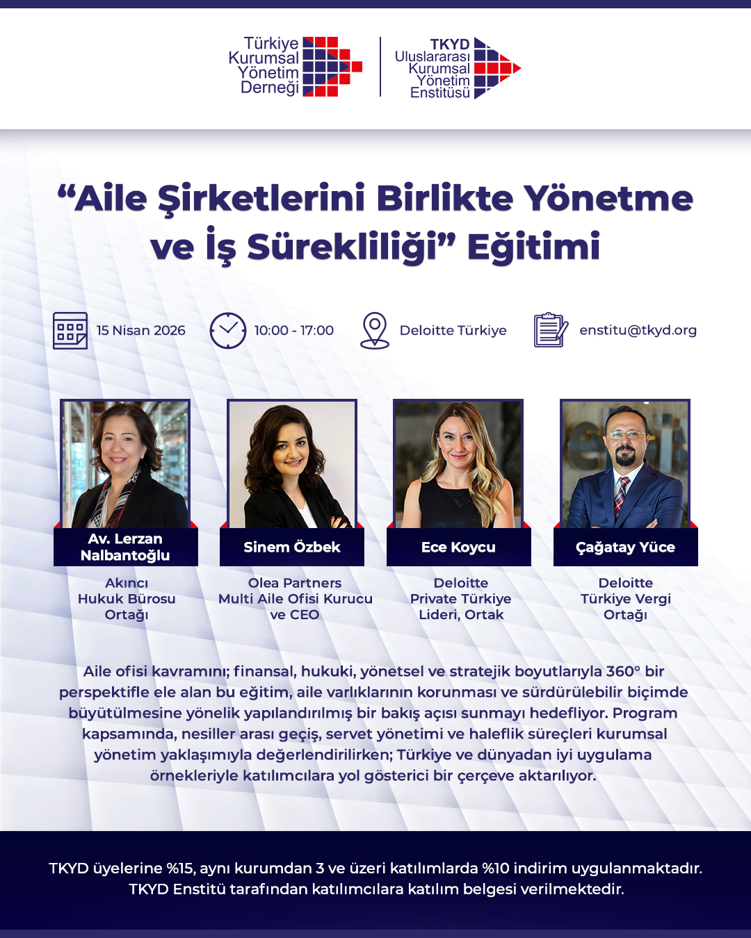 “Aile Şirketlerini Birlikte Yönetme ve İş Sürekliliği” EğitimiArtboard 2